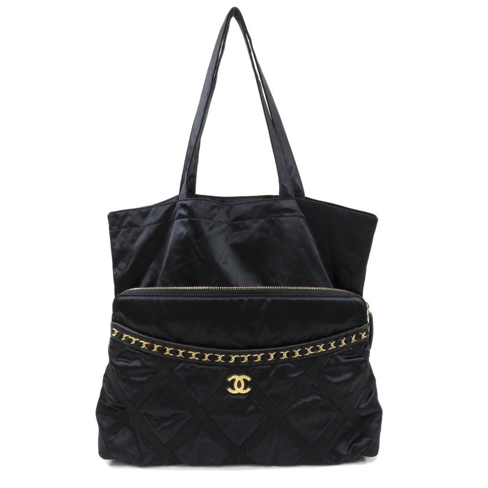 Chanel Coco Mark Gold Metal Fittings Second Bag Nylon